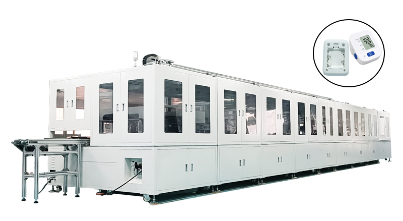 聯翊電子血壓計自動組裝線一條非標結構進行組裝,區分良品及不良品,自動分揀的自動化流水線